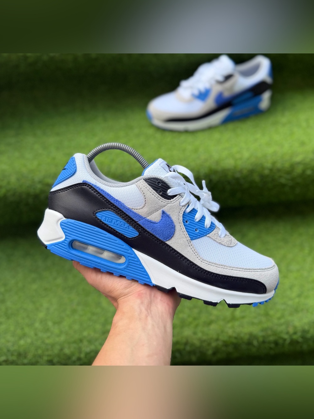 Brand New Nike Air Max 90 White Blue Crystal Men’s Authentic Shoes 10.5 US